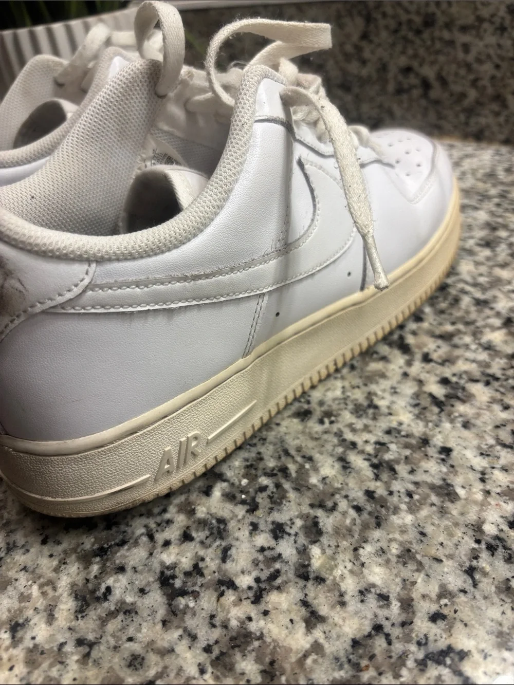 Nike Air Force 1 White Low-Top Sneakers with Cream Midsole